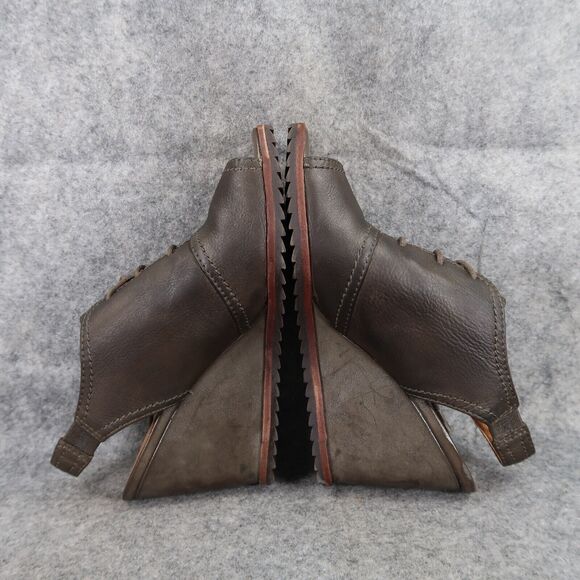 Biala Shoes Women 38 Bootie Wedge Fashion Leather Lace Up Bayley Slingback Olive - Picture 10 of 16